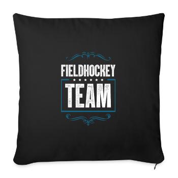 Équipe de hockey sur gazon - Housse de coussin décorative 45 x 45 cm - noir - Devant