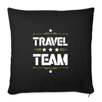 Travel Team - Sofakissenbezug 45 x 45 cm - Schwarz - Vorne