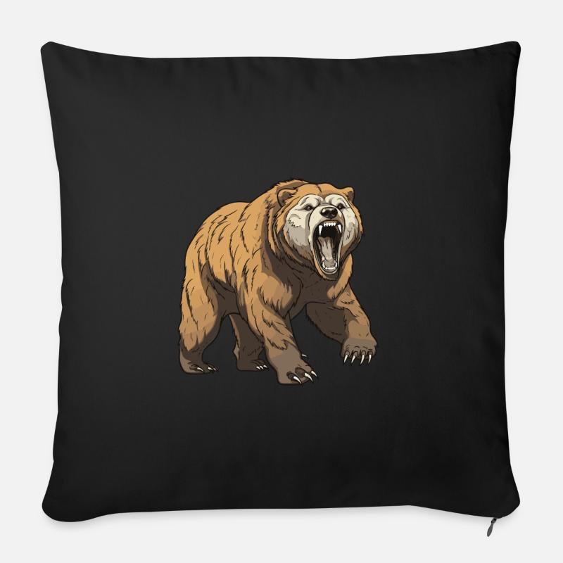 Bär Tier - Sofakissenbezug 45 x 45 cm - Schwarz