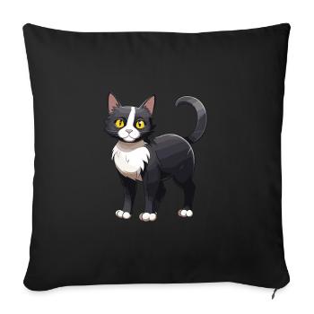 Cat Cute - Sofa pillowcase 17,3'' x 17,3'' (45 x 45 cm) - black - Front
