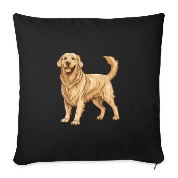 Golden Retriever Hund - Sofakissenbezug 45 x 45 cm - Schwarz - Vorne