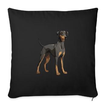 Doberman Dog - Sofa pillowcase 17,3'' x 17,3'' (45 x 45 cm) - black - Front