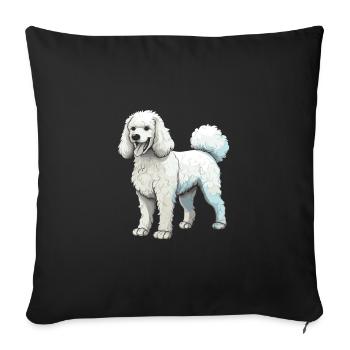 Poodle Dog - Sofa pillowcase 17,3'' x 17,3'' (45 x 45 cm) - black - Front