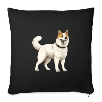 Akita Dog - Sofa pillowcase 17,3'' x 17,3'' (45 x 45 cm) - black - Front