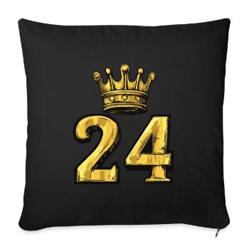 24 Number Crown - Sofa pillowcase 17,3'' x 17,3'' (45 x 45 cm) - black - Front