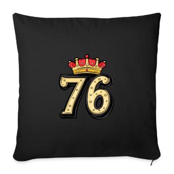 76 Number Krone - Sofa pillowcase 17,3'' x 17,3'' (45 x 45 cm) - black - Front