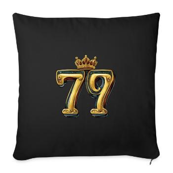 79 Zahl Krone - Sofakissenbezug 45 x 45 cm - Schwarz - Vorne
