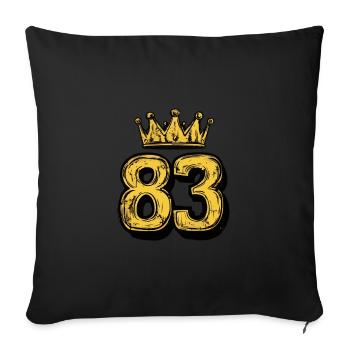 83 Nombre Couronne - Housse de coussin décorative 45 x 45 cm - noir - Devant