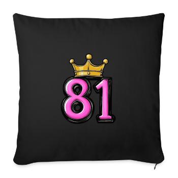81 Number Krone - Sofa pillowcase 17,3'' x 17,3'' (45 x 45 cm) - black - Front