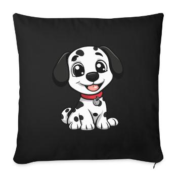 Chien Dalmatien Mignon - Housse de coussin décorative 45 x 45 cm - noir - Devant