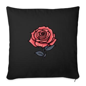L’amour de la rose - Housse de coussin décorative 45 x 45 cm - noir - Devant