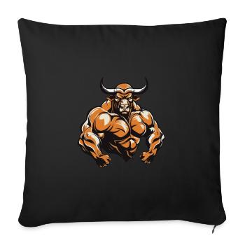 Taureau Taureau - Housse de coussin décorative 45 x 45 cm - noir - Devant