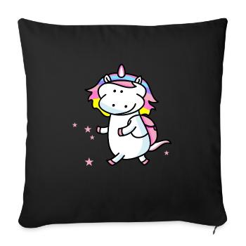 Une licorne errante - Housse de coussin décorative 45 x 45 cm - noir - Devant