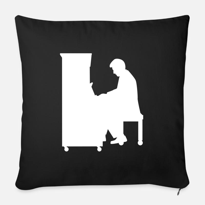 Piano - Housse de coussin décorative 45 x 45 cm - noir