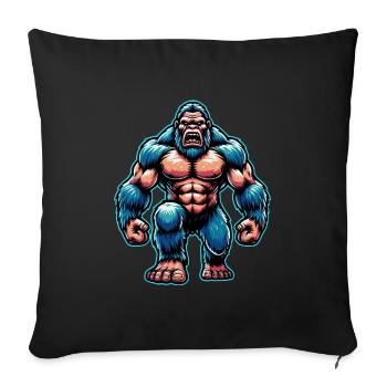 Bodybuilding Bigfoot - Sofa pillowcase 17,3'' x 17,3'' (45 x 45 cm) - black - Front