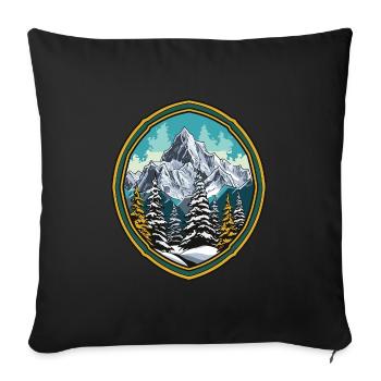Mountains Forest Summits Ski - Sofa pillowcase 17,3'' x 17,3'' (45 x 45 cm) - black - Front