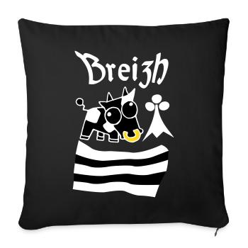 Breizh Bretagne - Housse de coussin décorative 45 x 45 cm - noir - Devant