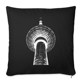 Berlin TV Tower light drawing - Sofa pillowcase 17,3'' x 17,3'' (45 x 45 cm) - black - Front