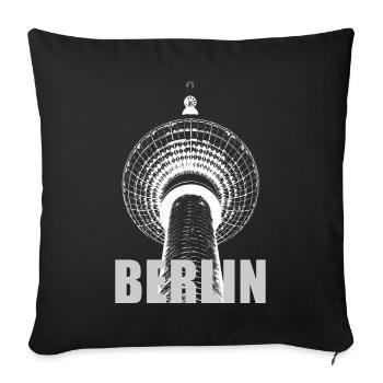 Tour de télévision de Berlin - Housse de coussin décorative 45 x 45 cm - noir - Devant