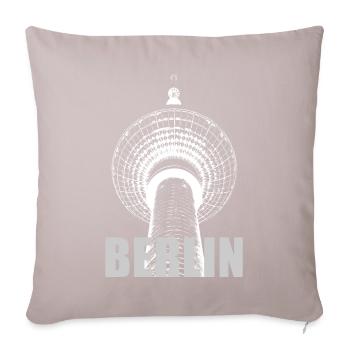 Berliner Fernsehturm - Sofakissenbezug 45 x 45 cm - helles Taupe - Vorne