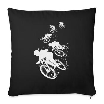 VTT VTT mountain bike downhill vélo - Housse de coussin décorative 45 x 45 cm - noir - Devant
