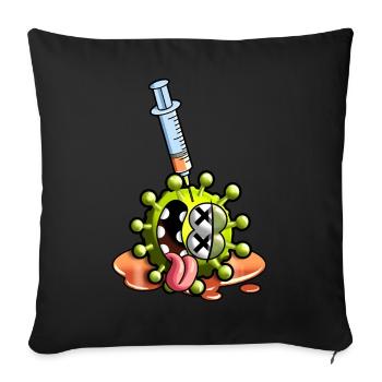 I'm vaccinated. - Sofa pillowcase 17,3'' x 17,3'' (45 x 45 cm) - black - Front