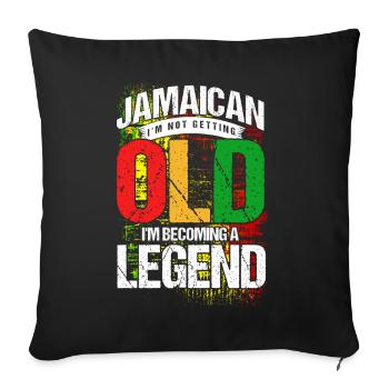 Cadeau Vintage Rasta Reggae Jamaïque - Housse de coussin décorative 45 x 45 cm - noir - Devant