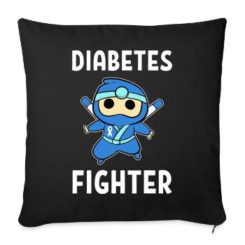 Diabetes Diabetic Insulin Fighter - Sofa pillowcase 17,3'' x 17,3'' (45 x 45 cm) - black - Front