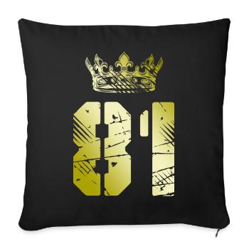 81 Number crown - Sofa pillowcase 17,3'' x 17,3'' (45 x 45 cm) - black - Front