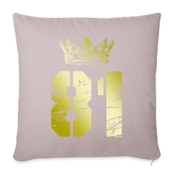 81 Number crown - Sofa pillowcase 17,3'' x 17,3'' (45 x 45 cm) - light taupe - Front