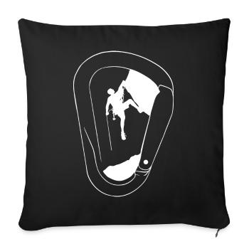 Klettern Bouldern - Sofakissenbezug 45 x 45 cm - Schwarz - Vorne