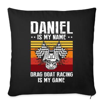 Conception de bateaux de dragster pour les plaisanciers de course - Housse de coussin décorative 45 x 45 cm - noir - Devant