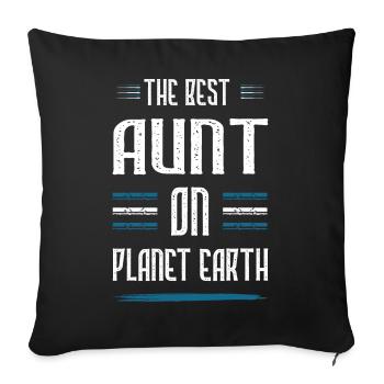 Best Aunt Saying - Sofa pillowcase 17,3'' x 17,3'' (45 x 45 cm) - black - Front