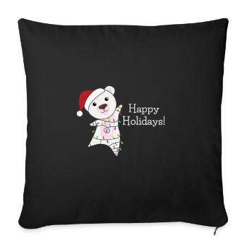 Polar Bear Christmas Snow Winter Animals Polar Bears - Sofa pillowcase 17,3'' x 17,3'' (45 x 45 cm) - black - Front
