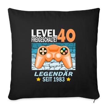 40. Geburtstag Gamer zocken Geburtstjahr 1983 - Sofakissenbezug 45 x 45 cm - Schwarz - Vorne