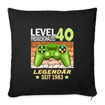 40. Geburtstag Gamer zocken Geburtstjahr 1983 - Sofakissenbezug 45 x 45 cm - Schwarz - Vorne