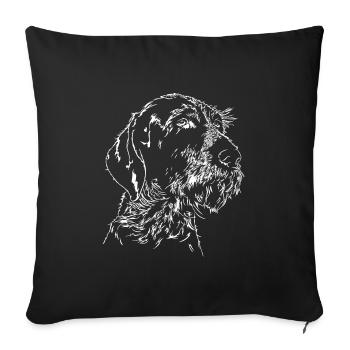 ALLEMAND FIL DE FIL DE WILSIGNS Chasseurs cadeau - Housse de coussin décorative 45 x 45 cm - noir - Devant