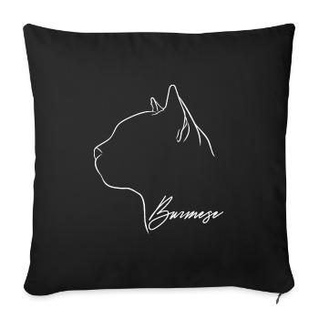 Profil Birman Chat Cat Wilsigns - Housse de coussin décorative 45 x 45 cm - noir - Devant