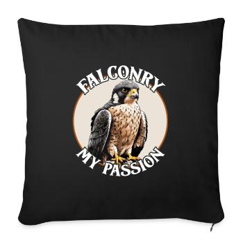 Peregrine Falconry for Falconers Falcon Friends - Sofa pillowcase 17,3'' x 17,3'' (45 x 45 cm) - black - Front