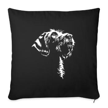 Griffon Korthals Silhouette Chiens Chien Wilsigns - Housse de coussin décorative 45 x 45 cm - noir - Devant