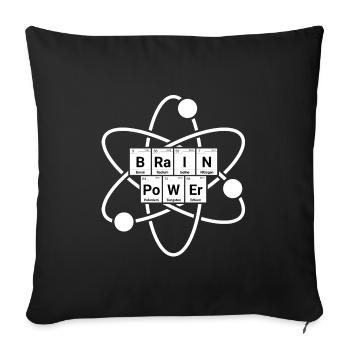 Brain Power Atom Chemie - Sofakissenbezug 45 x 45 cm - Schwarz - Vorne