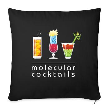 Molecular Cocktails, Molekulare Küche, Schnaps - Sofakissenbezug 45 x 45 cm - Schwarz - Vorne