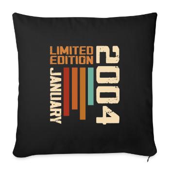 January 2004 - 2004 January Birthday Gift - Sofa pillowcase 17,3'' x 17,3'' (45 x 45 cm) - black - Front