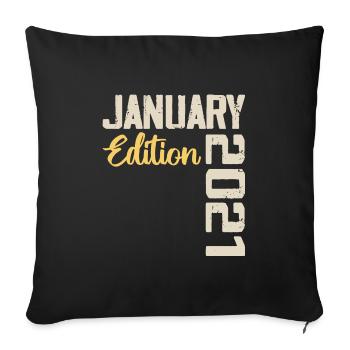 Birthday gift born in January 2021 - 2021 - Sofa pillowcase 17,3'' x 17,3'' (45 x 45 cm) - black - Front