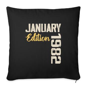 Birthday gift born in January 1982 - 1982 - Sofa pillowcase 17,3'' x 17,3'' (45 x 45 cm) - black - Front