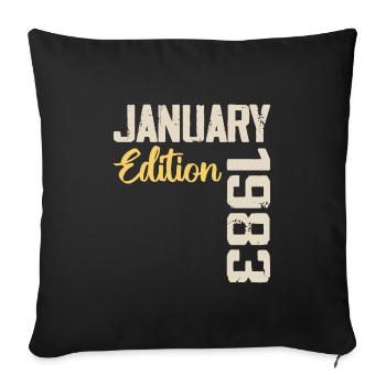 Cadeau D'anniversaire Nées En Janvier 1983 - 1983 - Housse de coussin décorative 45 x 45 cm - noir - Devant