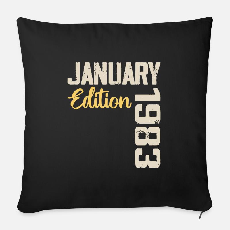 Geburtstagsgeschenk geboren im Januar 1983 - 1983 - Sofakissenbezug 45 x 45 cm - Schwarz