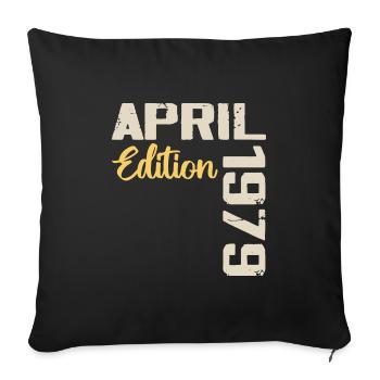 Anniversaire 45 Ans Avril 1979 Cadeau Anniversaire - Housse de coussin décorative 45 x 45 cm - noir - Devant