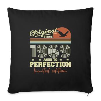 Original 1969 Birthday Gift 1945 Retro 1969 - Sofa pillowcase 17,3'' x 17,3'' (45 x 45 cm) - black - Front