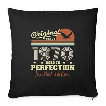 Original 1970 cadeau anniversaire 1945 rétro 1970 - Housse de coussin décorative 45 x 45 cm - noir - Devant